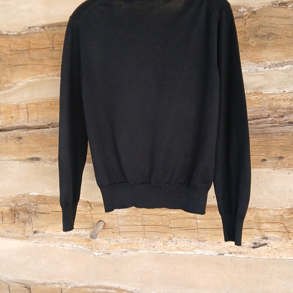 Bella Colori Black & White V Neck Silk & Cotton Cardigan Medium - Picture 7 of 9